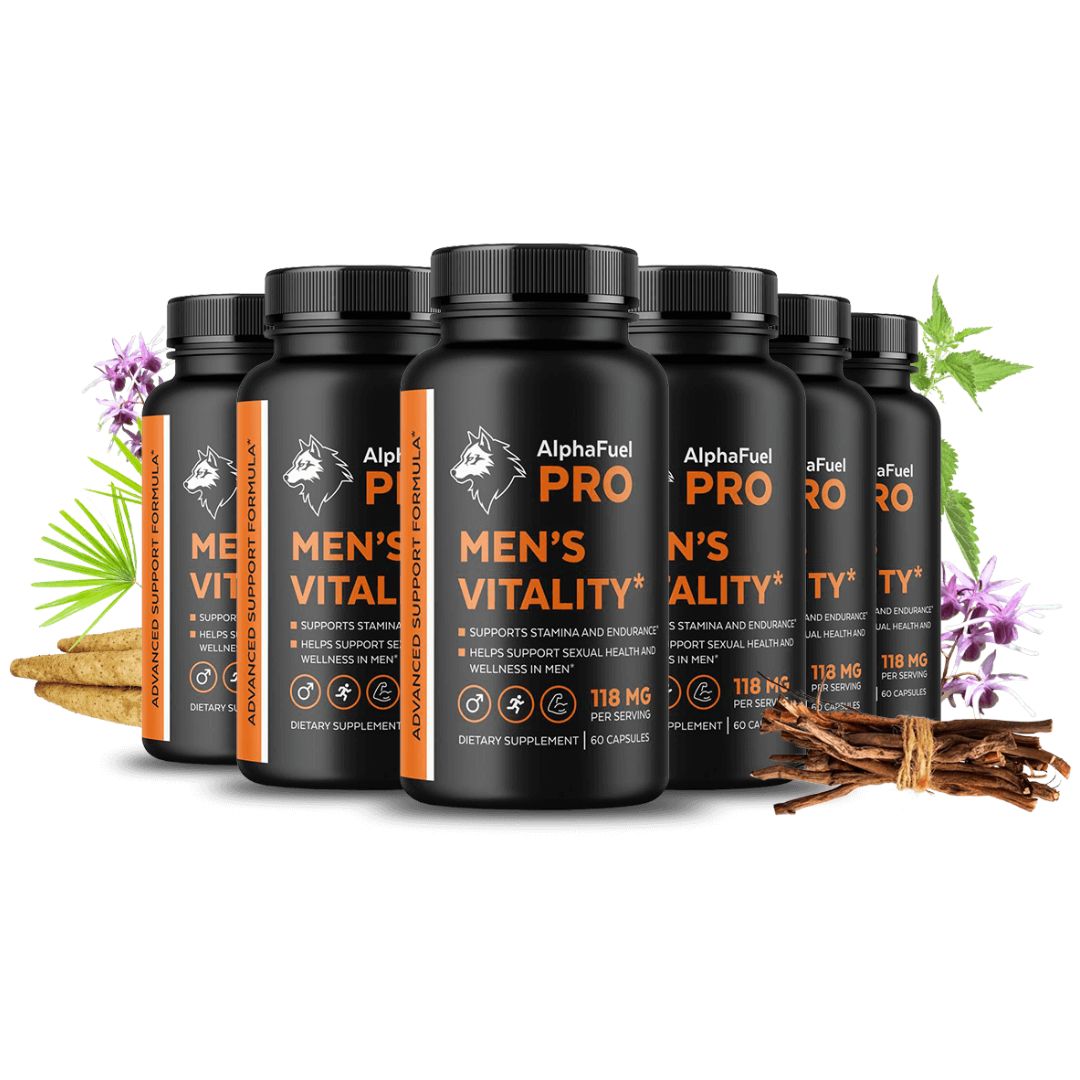 AlphaFuel Pro bottle for male vitality and natural sexual performance support