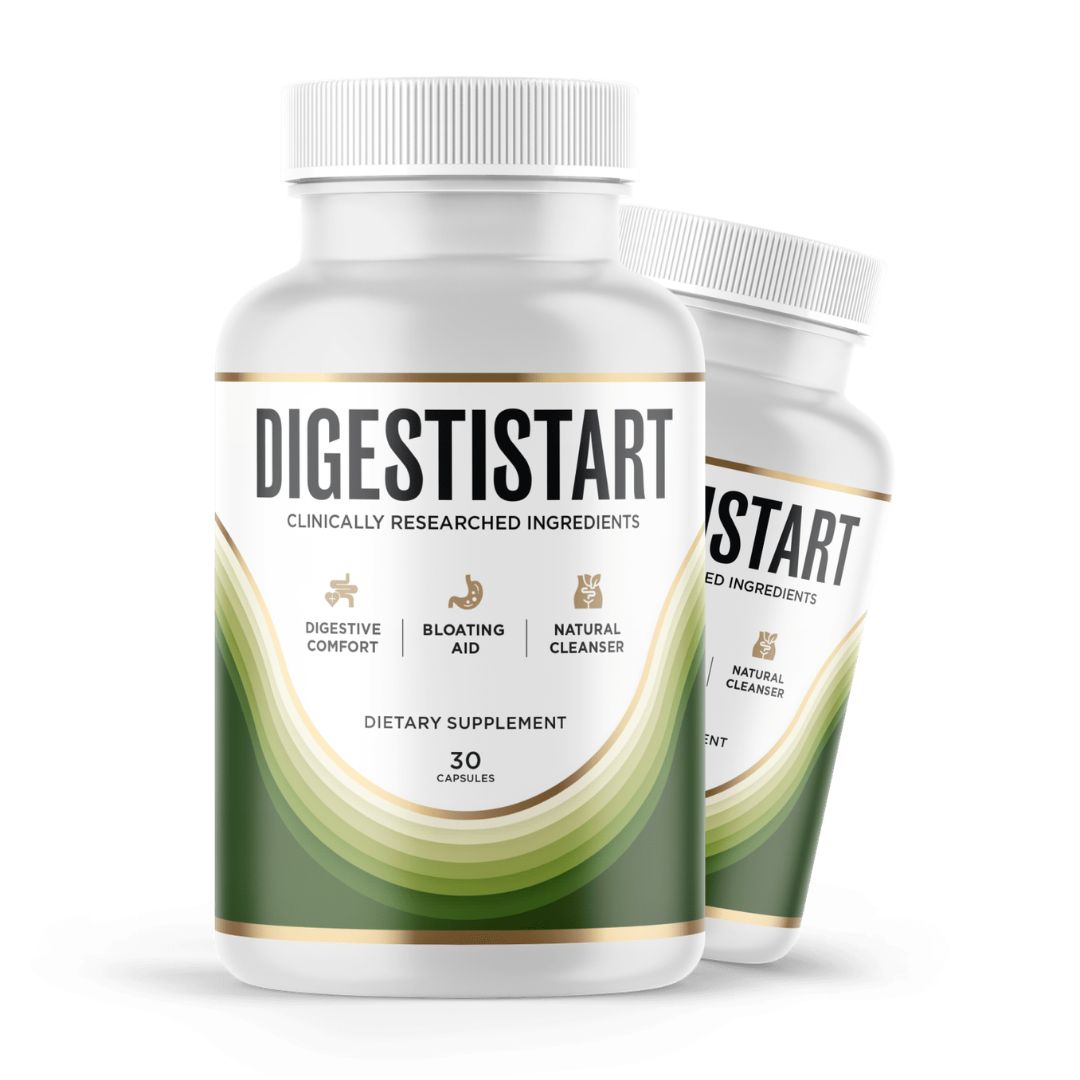 DigestiStart dietary supplement bottle for digestive health and bloating relief