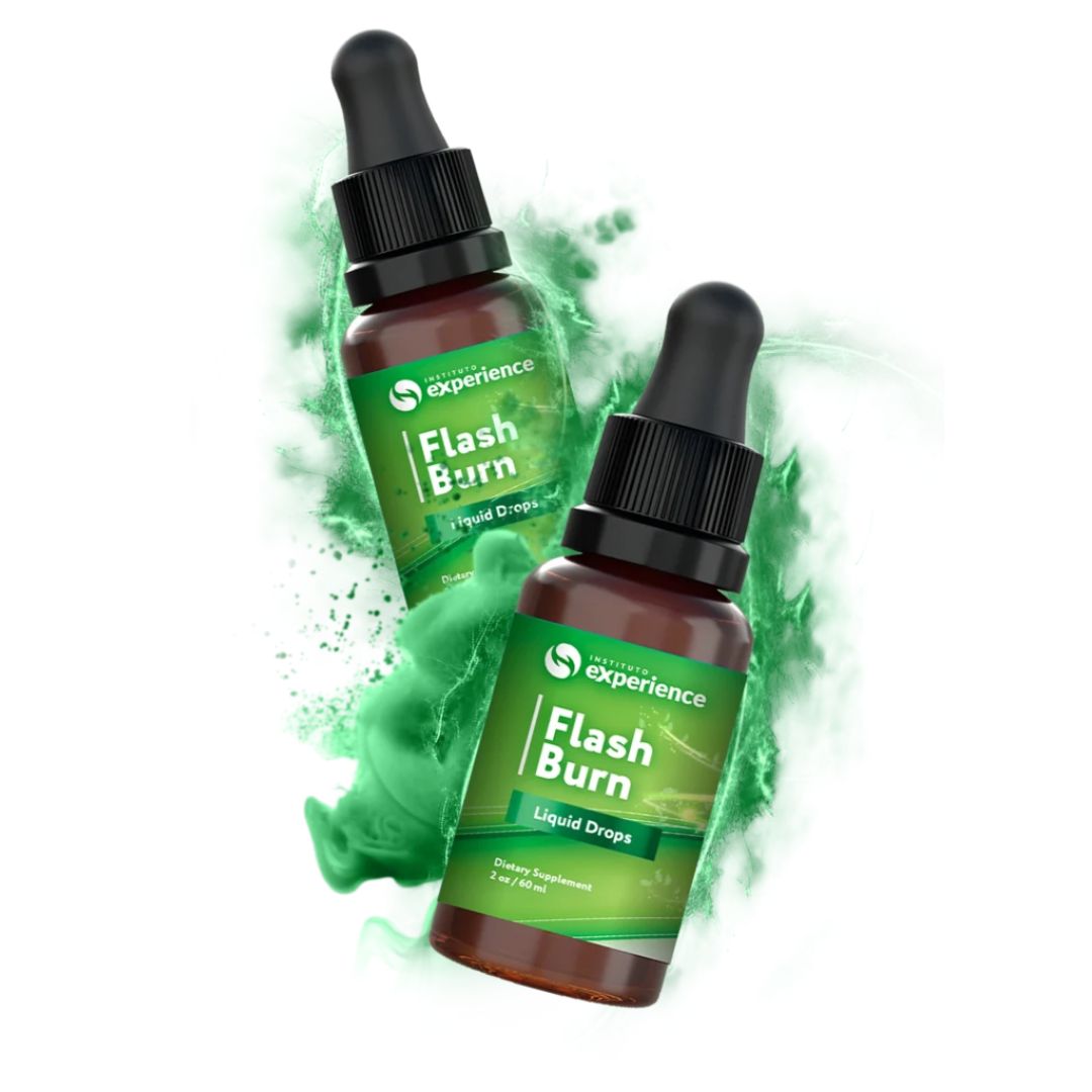 FlashBurn weight loss supplement bottle featuring natural metabolic support ingredients