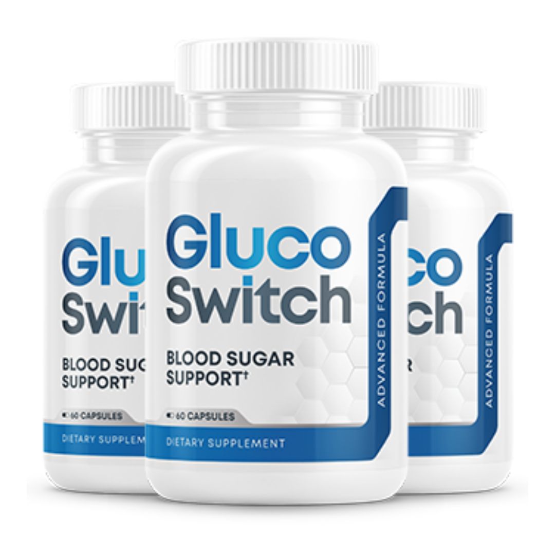 Glucoswitch dietary supplement bottle for blood sugar and metabolic support
