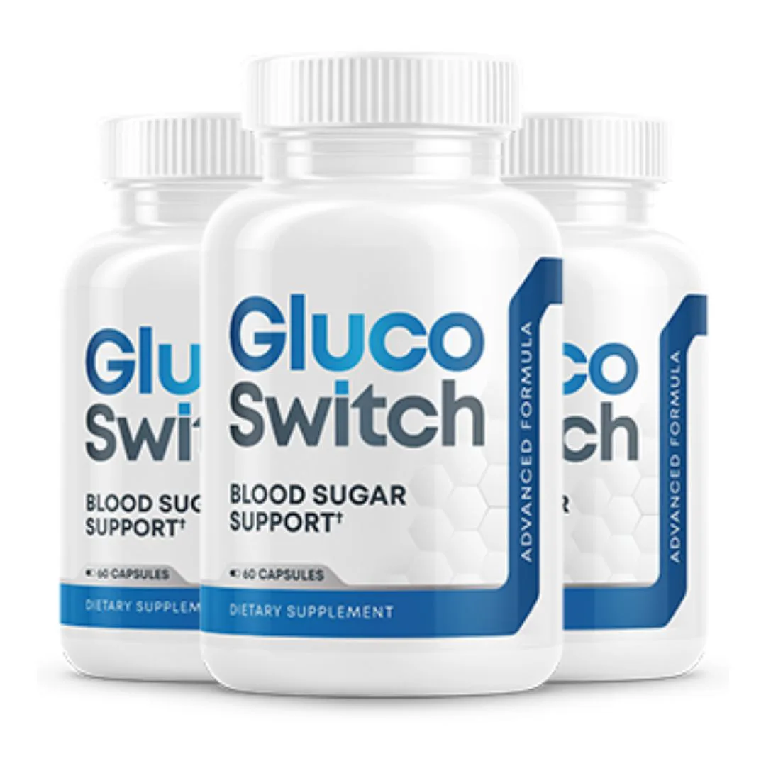 Glucoswitch dietary supplement bottle for blood sugar and metabolic support