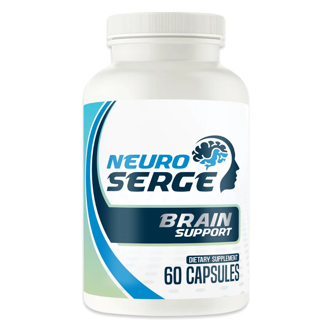 Neuro Serge brain health supplement bottle showcasing the advanced cognitive support formula with natural ingredients